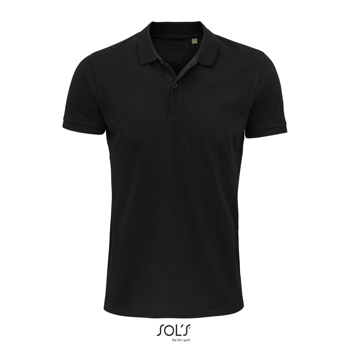 Polo homme coton bio personnalisé 170g - PLANET Noir 1